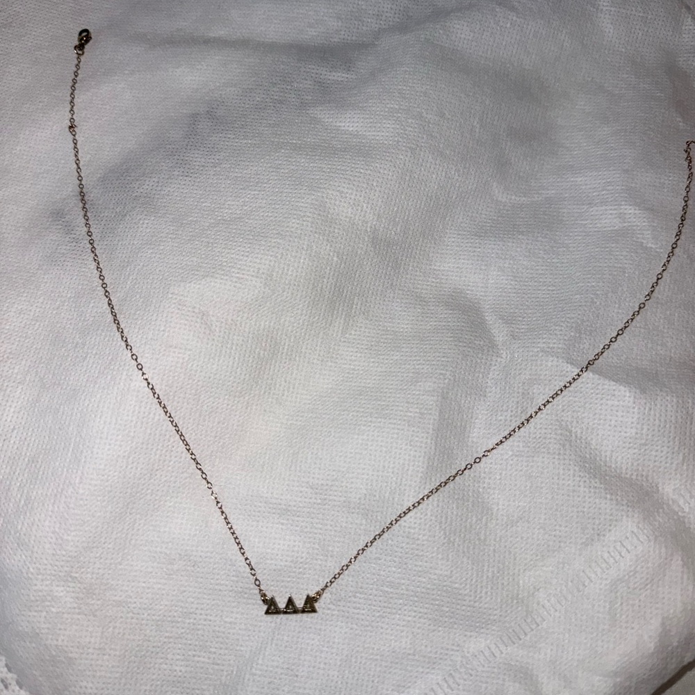 Delta Delta Delta (Tri Delt) Gold Necklace Dipped… - image 1